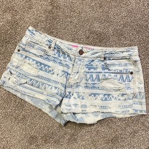 Tinseltown Denim Patterned Shorts